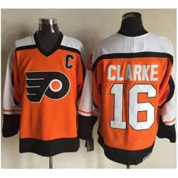 Flyers #16 Bobby Clarke OrangeBlack CCM Throwback Stitched NHL Jersey