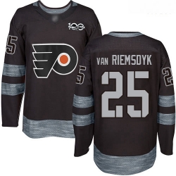 Flyers #25 James Van Riemsdyk Black 1917 2017 100th Anniversary Stitched Hockey Jersey