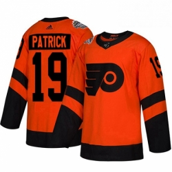 Mens Adidas Philadelphia Flyers 19 Nolan Patrick Orange Authentic 2019 Stadium Series Stitched NHL Jersey 