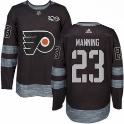 Mens Adidas Philadelphia Flyers 23 Brandon Manning Authentic Black 1917 2017 100th Anniversary NHL Jersey 