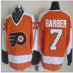 Philadelphia Flyers #7 Bill Barber Orange CCM Throwback Stitched NHL Jersey