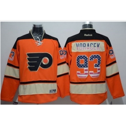 Philadelphia Flyers #93 Jakub Voracek Orange Alternate USA Flag Fashion Stitched NHL Jersey