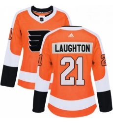 Womens Adidas Philadelphia Flyers 21 Scott Laughton Premier Orange Home NHL Jersey 