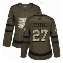 Womens Adidas Philadelphia Flyers 27 Ron Hextall Authentic Green Salute to Service NHL Jersey 