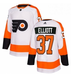 Womens Adidas Philadelphia Flyers 37 Brian Elliott Authentic White Away NHL Jersey 