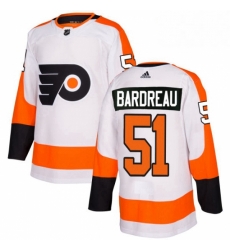 Womens Adidas Philadelphia Flyers 51 Cole Bardreau Authentic White Away NHL Jersey 