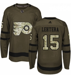 Youth Adidas Philadelphia Flyers 15 Jori Lehtera Authentic Green Salute to Service NHL Jersey 