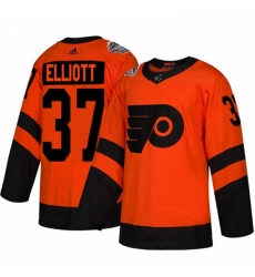 Youth Adidas Philadelphia Flyers 37 Brian Elliott Orange Authentic 2019 Stadium Series Stitched NHL Jersey 