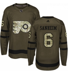 Youth Adidas Philadelphia Flyers 6 Travis Sanheim Premier Green Salute to Service NHL Jersey 