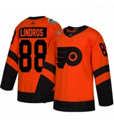 Youth Adidas Philadelphia Flyers 88 Eric Lindros Orange Authentic 2019 Stadium Series Stitched NHL Jersey 