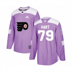 Youth Philadelphia Flyers #79 Carter Hart Authentic Purple Fights Cancer Practice Hockey Jersey