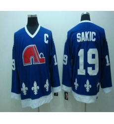 Quebec Nordiques 19 Sakic Blue Jerseys