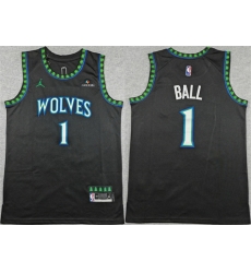 Men Minnesota Timberwolves 1 LaMelo Ball Black 2026 Statement Edition Stitched Basketball Jersey Men Minnesota Timberwolves 1 LaMelo Ball Black 2026 Statement Edition Stitched Basketball Jersey