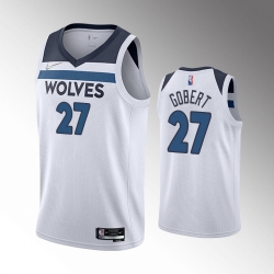 Men Minnesota Timberwolves 27 Rudy Gobert Association Edition White 75th Anniversary Swingman Stitched Jersey