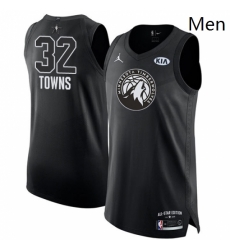 Mens Nike Jordan Minnesota Timberwolves 32 Karl Anthony Towns Authentic Black 2018 All Star Game NBA Jersey