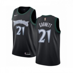 Mens Nike Minnesota Timberwolves 21 Kevin Garnett Authentic Black Hardwood Classics Jersey