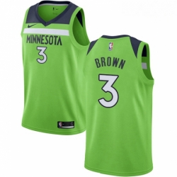 Mens Nike Minnesota Timberwolves 3 Anthony Brown Authentic Green NBA Jersey Statement Edition 