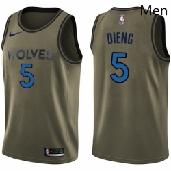 Mens Nike Minnesota Timberwolves 5 Gorgui Dieng Swingman Green Salute to Service NBA Jersey