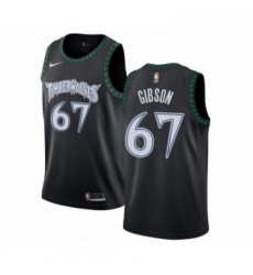 Mens Nike Minnesota Timberwolves 67 Taj Gibson Authentic Black Hardwood Classics Jersey 