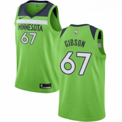 Mens Nike Minnesota Timberwolves 67 Taj Gibson Authentic Green NBA Jersey Statement Edition 