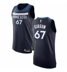 Mens Nike Minnesota Timberwolves 67 Taj Gibson Authentic Navy Blue Road NBA Jersey Icon Edition 