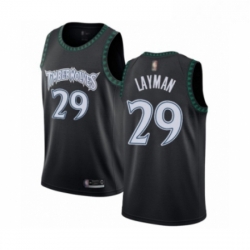 Womens Minnesota Timberwolves 29 Jake Layman Swingman Black Hardwood Classics Jersey 