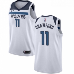 Womens Nike Minnesota Timberwolves 11 Jamal Crawford Authentic White NBA Jersey Association Edition 