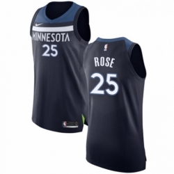 Womens Nike Minnesota Timberwolves 25 Derrick Rose Authentic Navy Blue NBA Jersey Icon Edition 