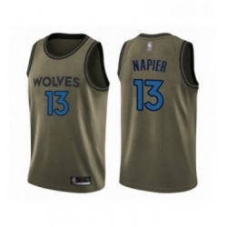 Youth Minnesota Timberwolves 13 Shabazz Napier Swingman Green Salute to Service Basketball Jersey 