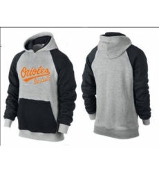 MLB Men Nike Baltimore Orioles Pullover Hoodie GreyBlack