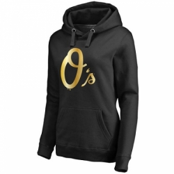 MLB Baltimore Orioles Women Gold Collection Pullover Hoodie Black