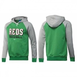 MLB Men Nike Cincinnati Reds Pullover Hoodie GreenGrey