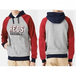 MLB Men Nike Cincinnati Reds Pullover Hoodie GreyRed