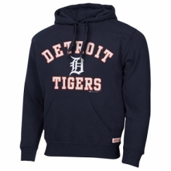 Men MLB Detroit Tigers Stitches Fastball Fleece Pullover Hoodie Navy Blue