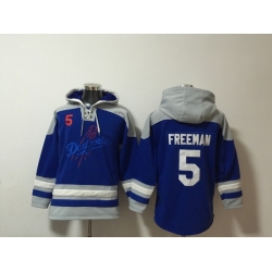 Men Los Angeles Dodgers 5 Freddie Freeman Stitched Hoodie