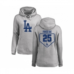 Baseball Women Los Angeles Dodgers 25 David Freese Gray RBI Pullover Hoodie