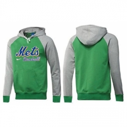 MLB Men Nike New York Mets Pullover Hoodie GreenGrey