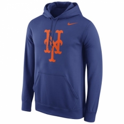 Men MLB New York Mets Nike Logo Performance Pullover Hoodie Royal