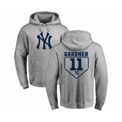 Men MLB Nike New York Yankees 11 Brett Gardner Gray RBI Pullover Hoodie