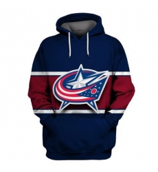 Men Columbus Blue Jackets Navy All Stitched Hooded Sweatshirt