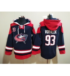 Men's Columbus Blue Jackets #93 Jakub Voracek Navy Ageless Must-Have Lace-Up Pullover Hoodie