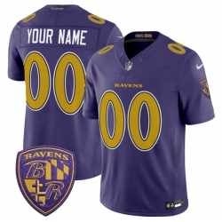Men Baltimore Ravens Active Player Custom Purple 2026 F U S E Vapor Stitched Limited Football Jersey