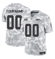 Men Seattle Seahawks Active Player Custom 2024 F U S E Arctic Camo Salute To Service Limited Stitched Football Jersey