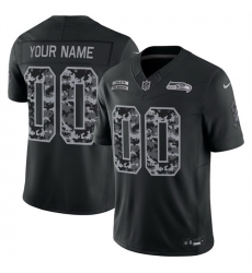Men Seattle Seahawks Active Player Custom Black F U S E  2026 Salute to Service Limited Stitched Football Jersey