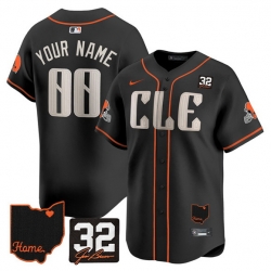 Men Cleveland Browns ACTIVE PLAYER Custom Black 2025 Jim Brown Memorial   Home Patch Vapor Limited Stitched Jersey