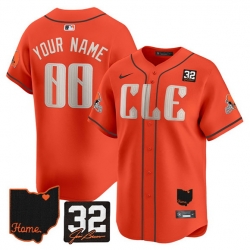 Men Cleveland Browns ACTIVE PLAYER Custom Orange 2025 Jim Brown Memorial   Home Patch Vapor Limited Stitched Jersey