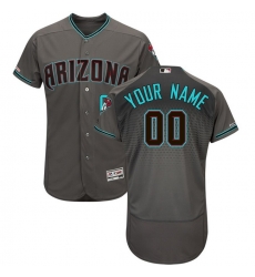 Men Women Youth Toddler All Size Arizona Diamondbacks Majestic Gray Teal Flex Base Authentic Custom Jersey