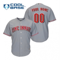 Men Women Youth All Size Cincinnati Reds Custom Cool Base Jersey Grey 3