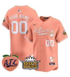 Men Atlanta Braves ACTIVE PLAYER Custom Peach 2024 Atliens  26 Peach With Outkast Patch Vapor Limited Stitched Baseball Jersey