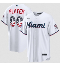 Men Miami Marlins Active Player Custom White 2026 All Star Edition Stars   Stripes Stadium Pick A Player Stitched Baseball Jersey